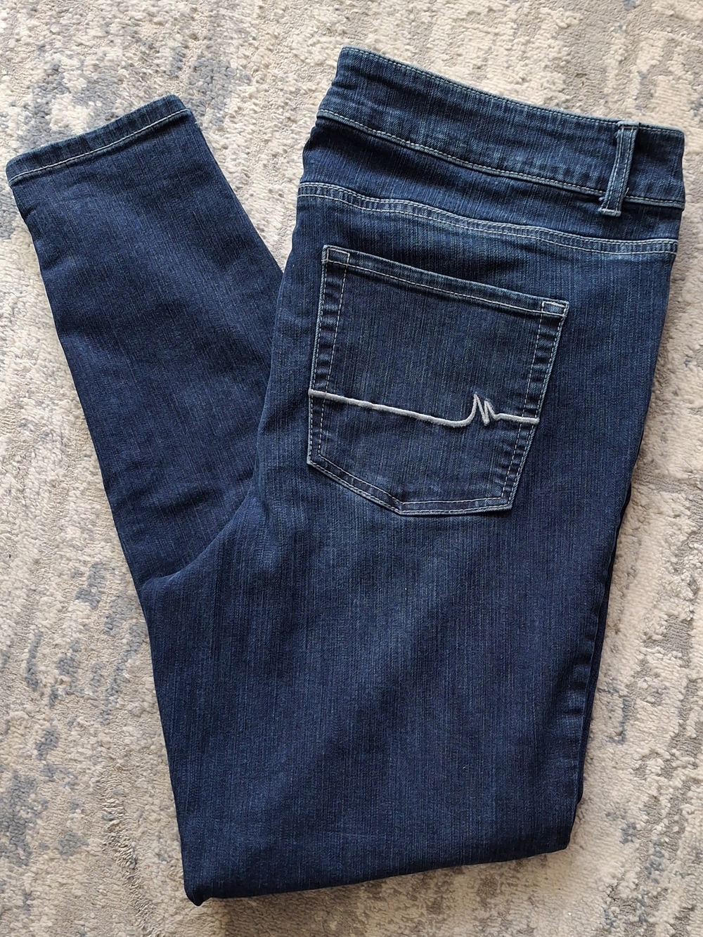 M Jeans By Maurices Women's Skinny Mid-Rise Dark Blue Denim Size 16W